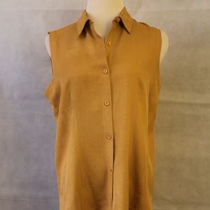 EP Pro Sleeveless Buttoned Golf Shirt 100% Silk